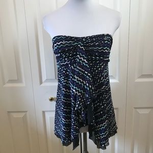 Profile Cheveron Strapless Waterfall Front Top